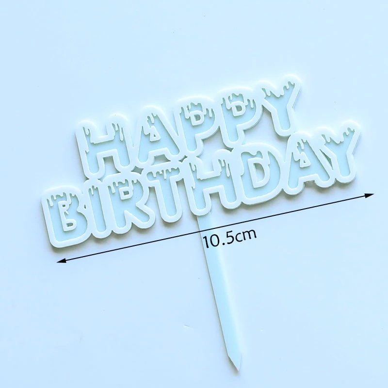 Happy Birthday DIY Cake Top Flag Acrylic Cake Topper Party Cake Decorations Baby Shower Boy Birthday Party Wedding Supplies