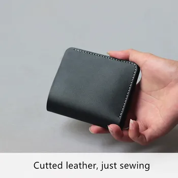 

Self-sewing wallet material packs CDD42 head layer leather simple casual short wallet hand-made leather gift kit