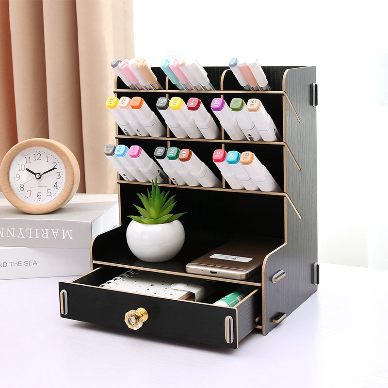 

Creative Pen Holder Desktop Storage Boxes Desk Pen Pencil Organizer Office Sundries Storage School Stationery Holders