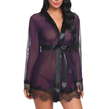 Высококачественная Сексуальная женская повседневная одежда для сна, мини-ночная рубашка, летнее платье-комбинация, кружевное домашнее платье, 1 шт., халат, одежда для купания, одежда для сна@ 50