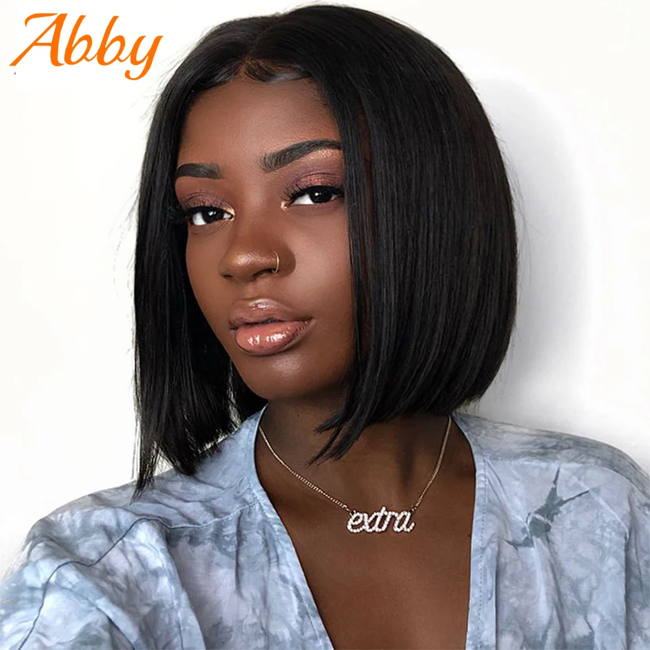 

250% Density Full Hair Straight Bob Wigs Lace Front Human Hair Wigs 13x4 Brazilian Short Straight Bob Wig Abby Human Hair