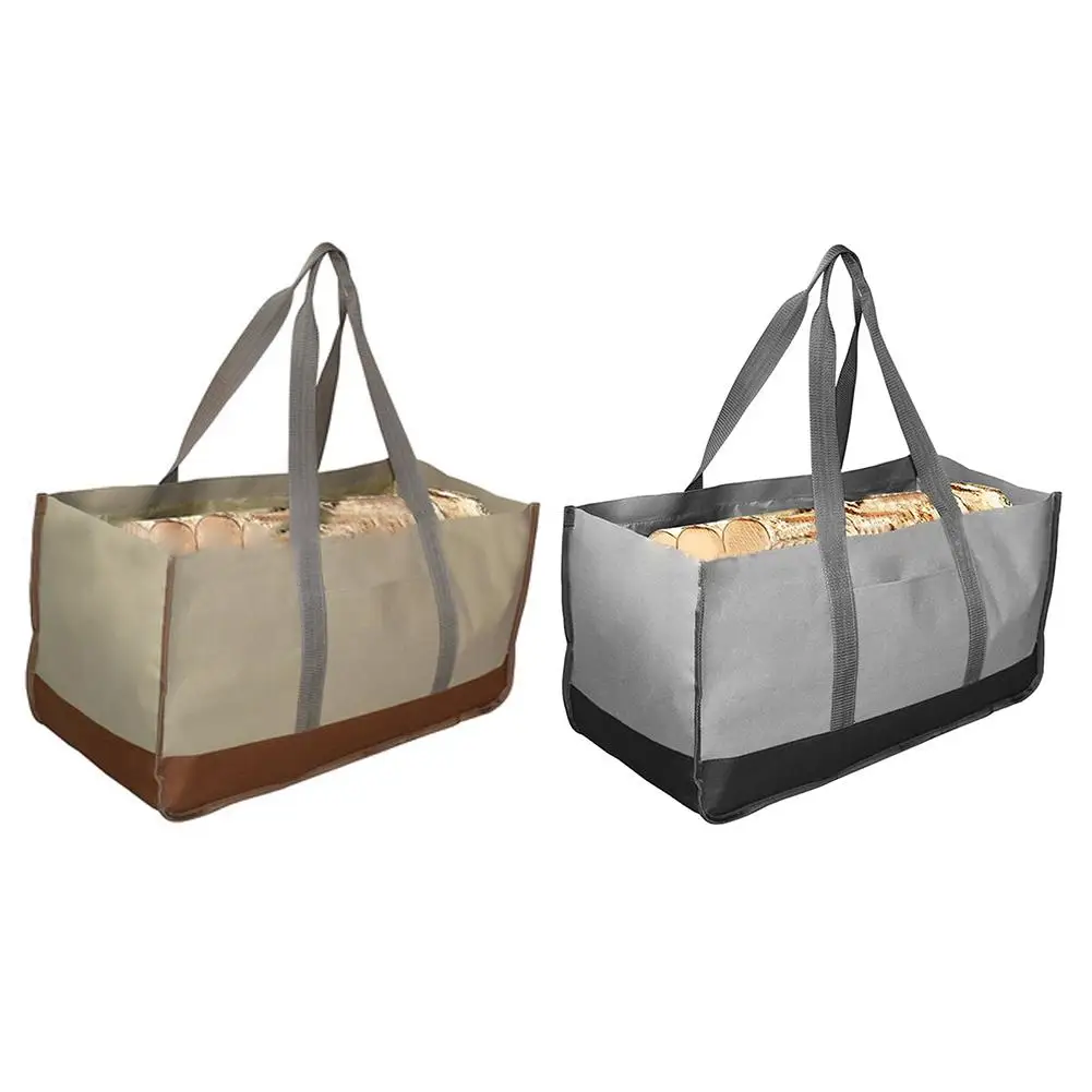 Portable Firewood Carrier Heavy Duty Durable Firewood Storage Tote Bag Large Capacity For Camping Indoor Fireplace