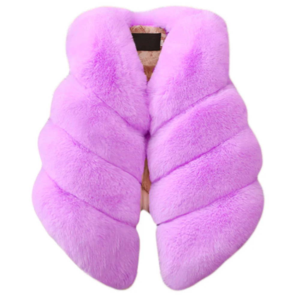 Children Girls Faux Fur Vest Autumn Winter Thick Warm Waistcoat Kids Outerwear Baby Girl Christmas Clothes baby girl vest coat