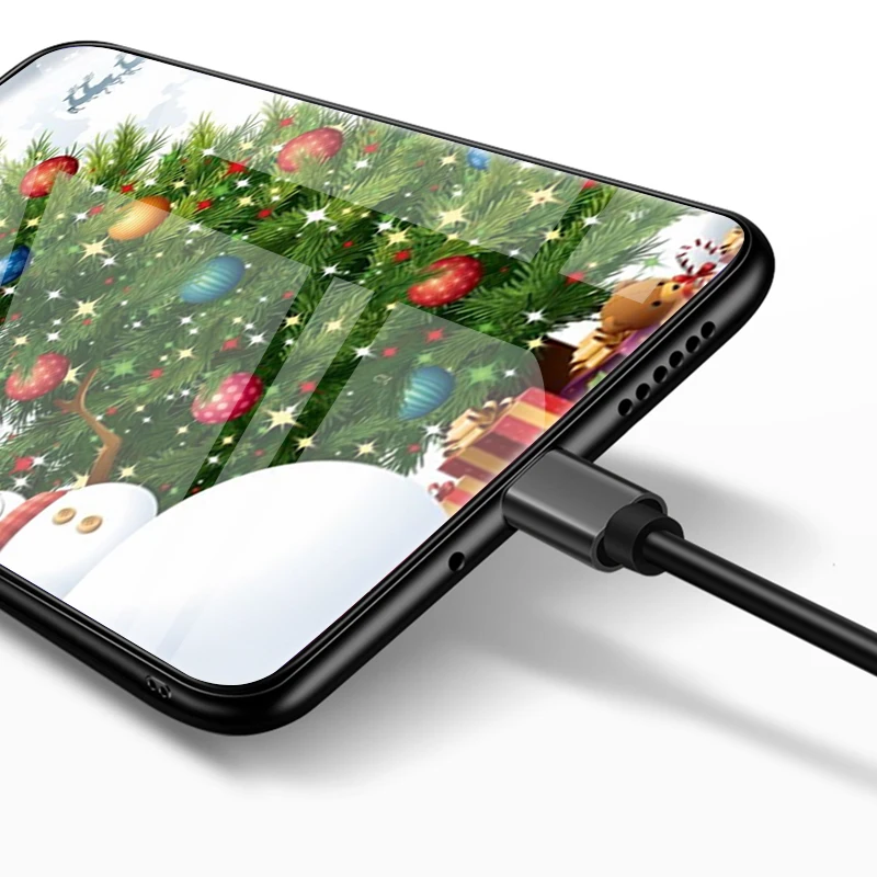 Роскошный чехол из закаленного стекла для iPhone 11 Pro XS MAX XR X Merry Christmas santa claus чехол для iPhone 7Plus 8 7 6 6S Plus Coque