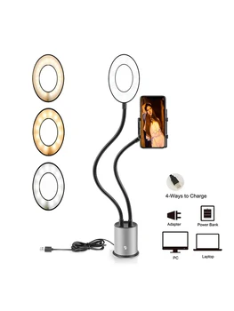 

Universal 360 Holder Selfie Ring Light with Cell Phone Holder Stand Lazy Bracket Live Bracket Multi-function Beauty Fill Ligh