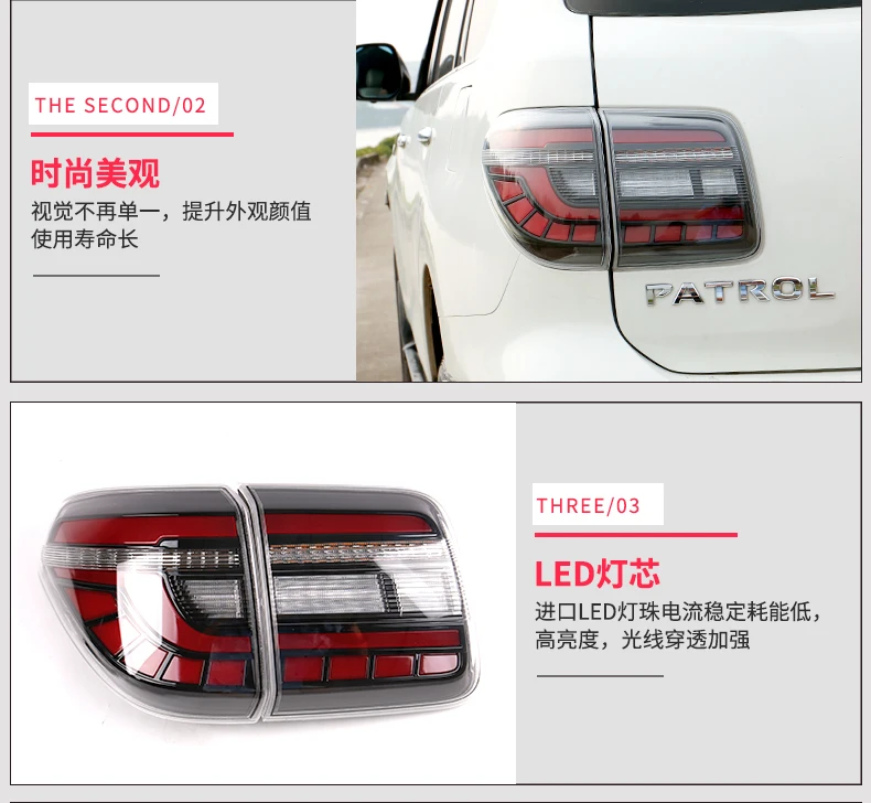 Автомобильный стильный светодиодный задний светильник для Nissan Patrol Y62 2012- светодиодный задний светильник+ тормозной светильник+ сигнальный светильник s+ парковочный светильник+ задний светильник