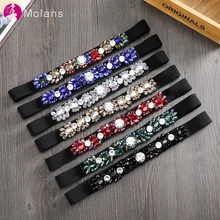 Пояс в стиле барокко с кристаллами и цветами, эластичный пояс для невесты, свадебные аксессуары, элегантные стразы, пояс для невесты