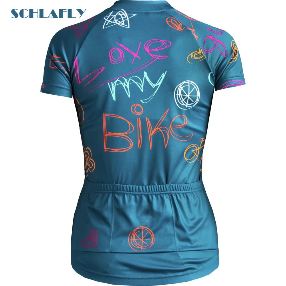 Women Love my bike cycling jersey short sleeve summer bike wear road woman jersey cycling clothing bicycle clothes schlafly