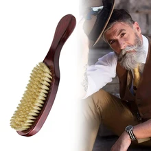 Высококачественная щетка для бороды с изогнутой деревянной рукояткой, массажная расческа для волос, профессиональная расческа для бороды