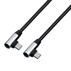 Enhanced USB - C to USB - C Cable - 60W PD Fast Charging with 90° Right Angle Design for 2m (Silver)