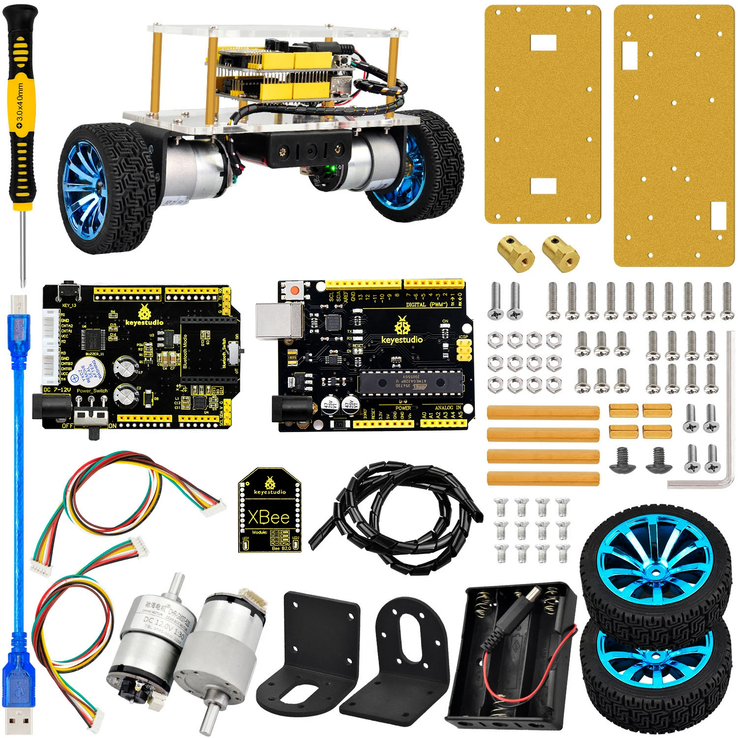 Keyestudio Self-Balancing Balance Robot Car Kit For Arduino Robot Self-balancing Car DIY Electronic Kit/STEM Kits Toys Kids