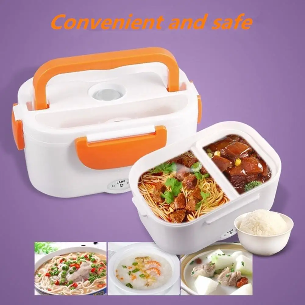 Portable Electric Lunch Box Food Heater Warmer Container Stainless Steel Travel Home Car Work Heating Bento Box 12V 110V US Plug