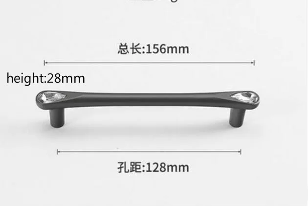 128mm Роскошные хрустальные дверные ручки для шкафа, европейские ручки для кухонного шкафа и ручки из цинкового сплава, стразы, золотая ручка 96 мм - Цвет: 128mm
