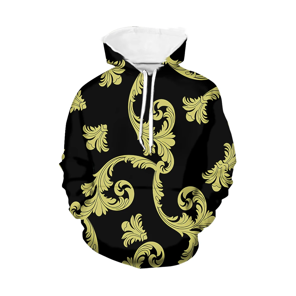 

Noisydesigns Men's Oversized S-6XL Golden Pattern Hoodies Sweatshirts Hooded Tops Long Sleeve Autumn Winter Clothing