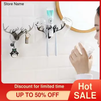 

Bathroom Hook Rack Head Antlers 3D Key Storage Holder Rack Non-stick Hook Clothes Hat Bag Hanger Decorative Hooks Organizer New
