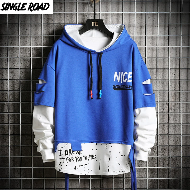 SingleRoad Oversized Mens Hoodies Men 2020 Ripped Patchwork Hip Hop Japanese Streetwear Harajuku Blue Hoodie Men Sweatshirt Male SingleRoad Oversized Mens Hoodies Men 2020 Ripped Patchwork Hip Hop Japanese Streetwear Harajuku Blue Hoodie Men Sweatshirt Male