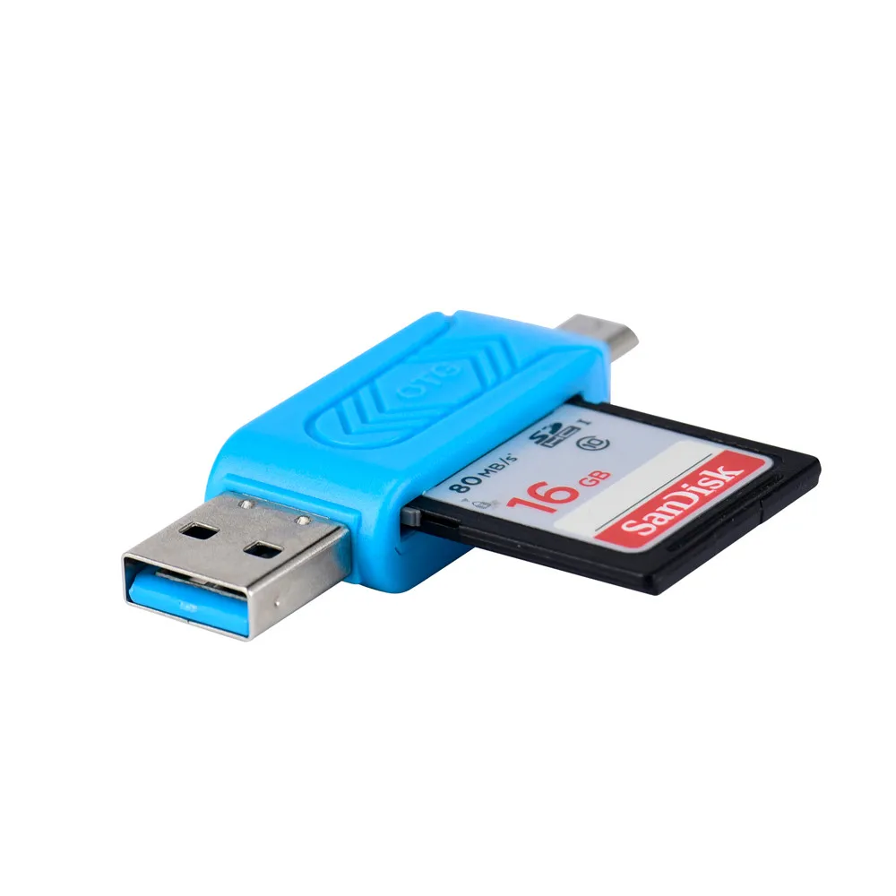 Кард-ридер Портативный высокоскоростной мини металлический USB 2,0+ OTG Micro SD/SDXC TF кард-ридер адаптер U диск Поддержка USB 2,0/1,1 версия