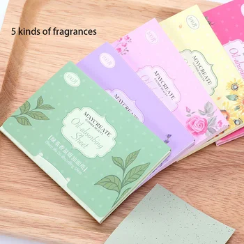 

100pcs/set Fragrant Tissue Paper Face Oil Absorbing Sheet Plant Fibres Breathable Blotting Handkerchief Color G1023