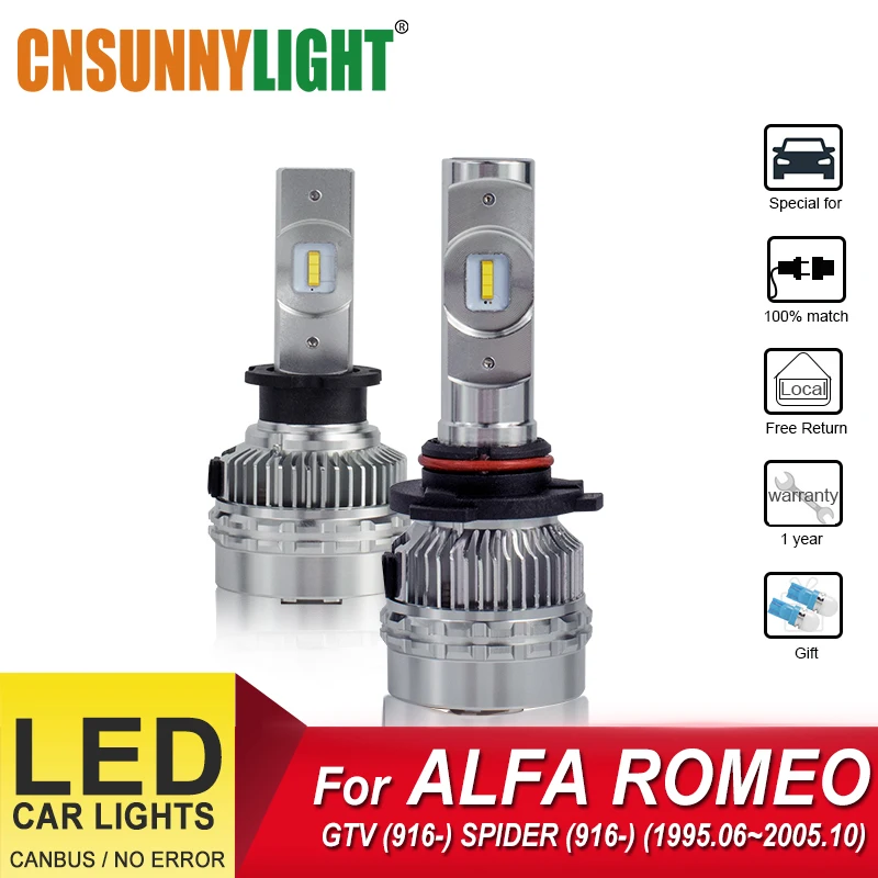

CNSUNNYLIGHT Car Light LED Headlamp Bulbs For ALFA ROMEO GTV (916_) SPIDER (916_) (1995.06~2005.10) Foglamp Auto Headlight Lamp