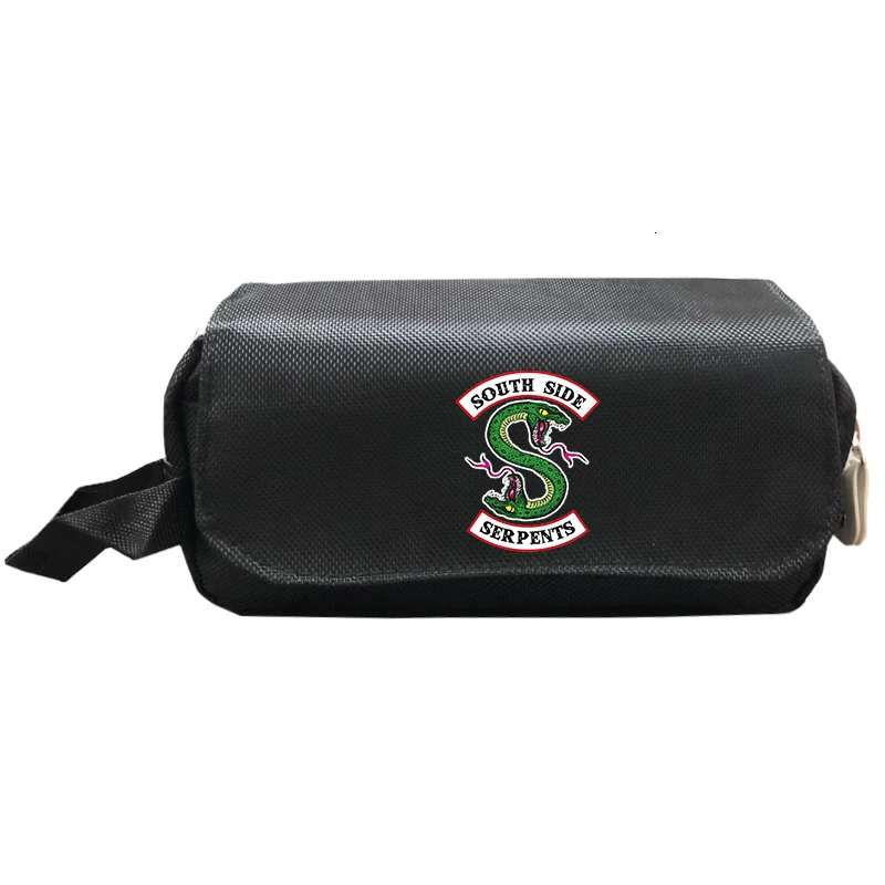 Черный чехол для карандашей с ривердейлом из аниме школьный мальчиков South Side Serpents