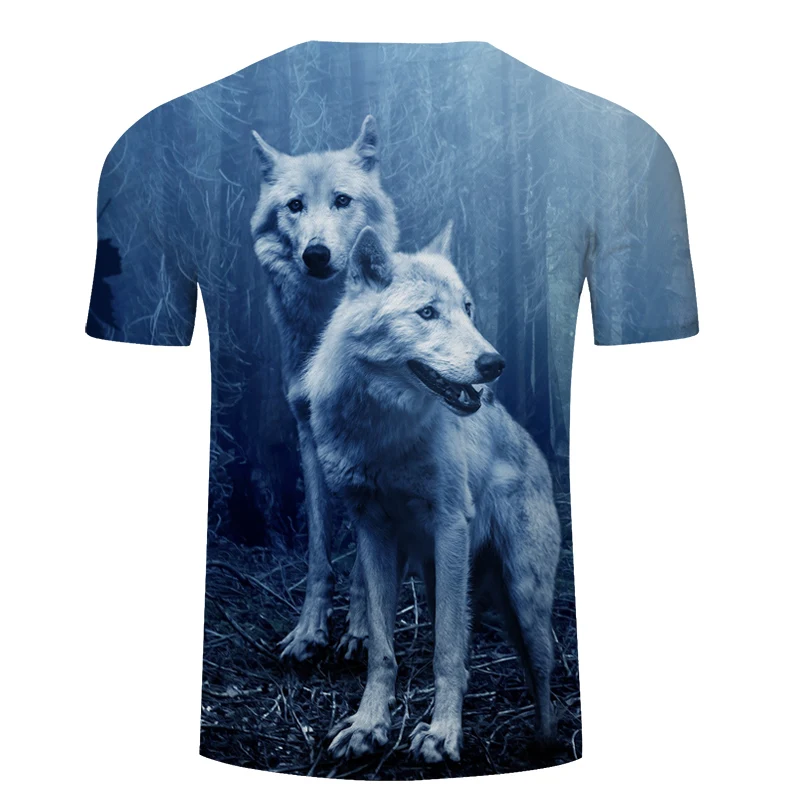 Ying and Yang Wolf Мужская футболка уличная футболка Повседневная футболка 3D модная футболка Harajuku Топ черный короткий рукав унисекс Прямая поставка
