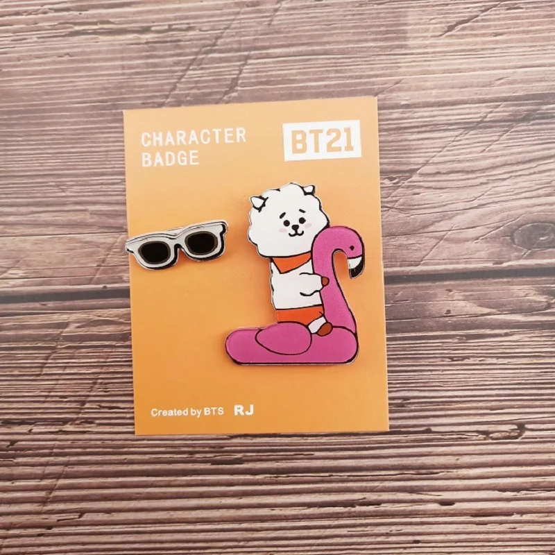 Bangtan мальчики "SHOOKY" "TATA" и т. Д. Персонализированные Милая брошка мультфильм булавка для женщин мужчин ювелирные изделия Bangtan аксессуары