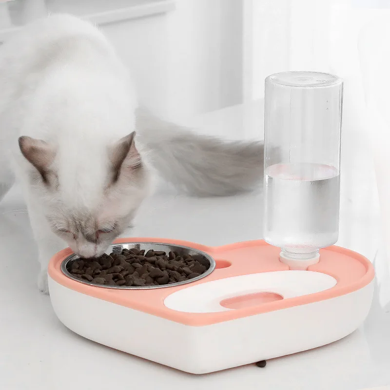 Heart Shape Cat Bowl Water Dispenser Automatic Water Storage Dog Cat Food Bowl Food Container Pet Waterer Feeder Pet Supplies