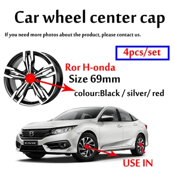 

4PCS/set 60mm 69mm Wheel Center Cap Covers Red/Silver/Black Emblem For CRV Civic Accord CITY Fit Pilot Crossroad car styling