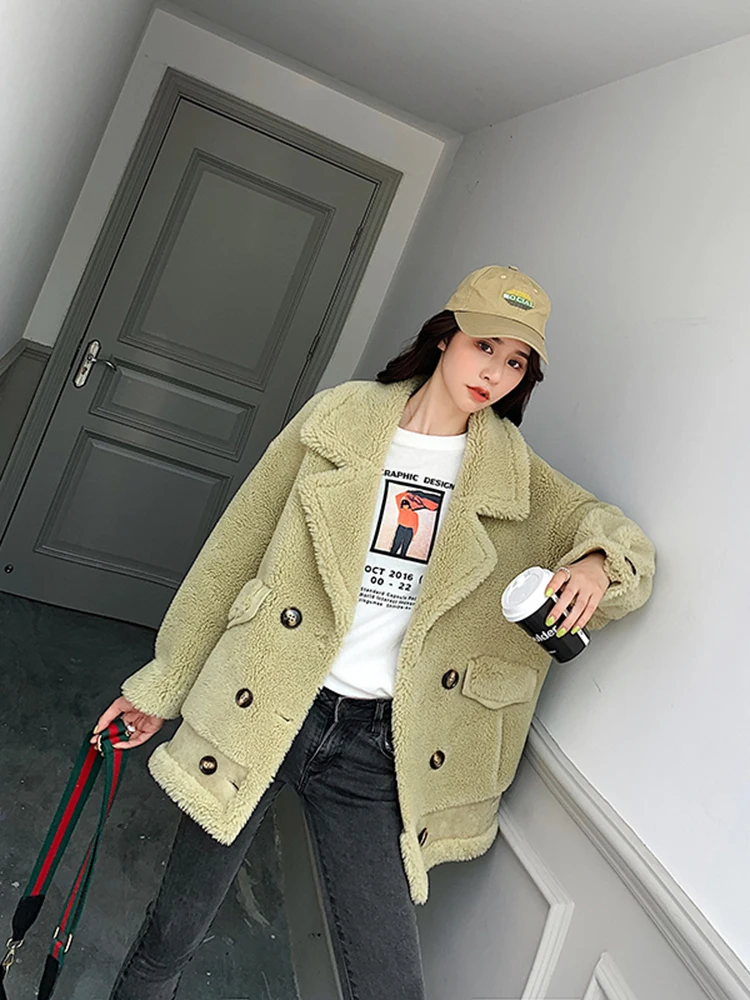 

DaJane In the new particles sheared sheep long compound fur one wool fur coat, coat the woman