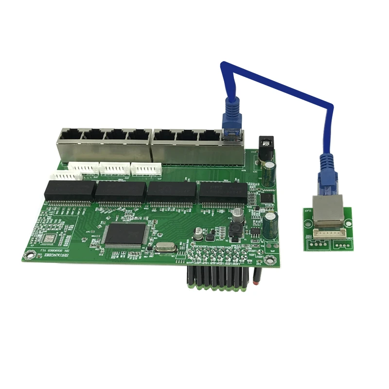 

Industrial Ethernet Switch Module 8 Ports Unmanaged10/100/1000mbps PCBA board OEM Auto-sensing Ports PCBA board OEM Motherboard