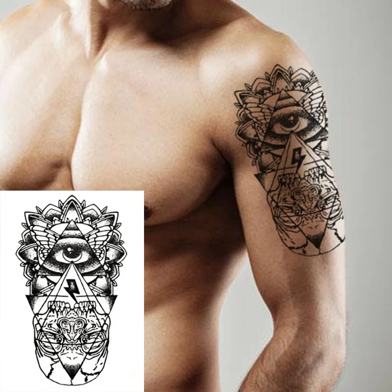 Водонепроницаемый временный боди арт руки плечо грудь череп крыло татуировки стикер женщины/мужчины горячая распродажа 14,8*21 см