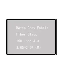 Thinyou Matte Gray Fabric Fiber Glass 150 inch 4:3 Projector Screen Wall Mounted for Office Home Theater Outdoor Movie Cinema