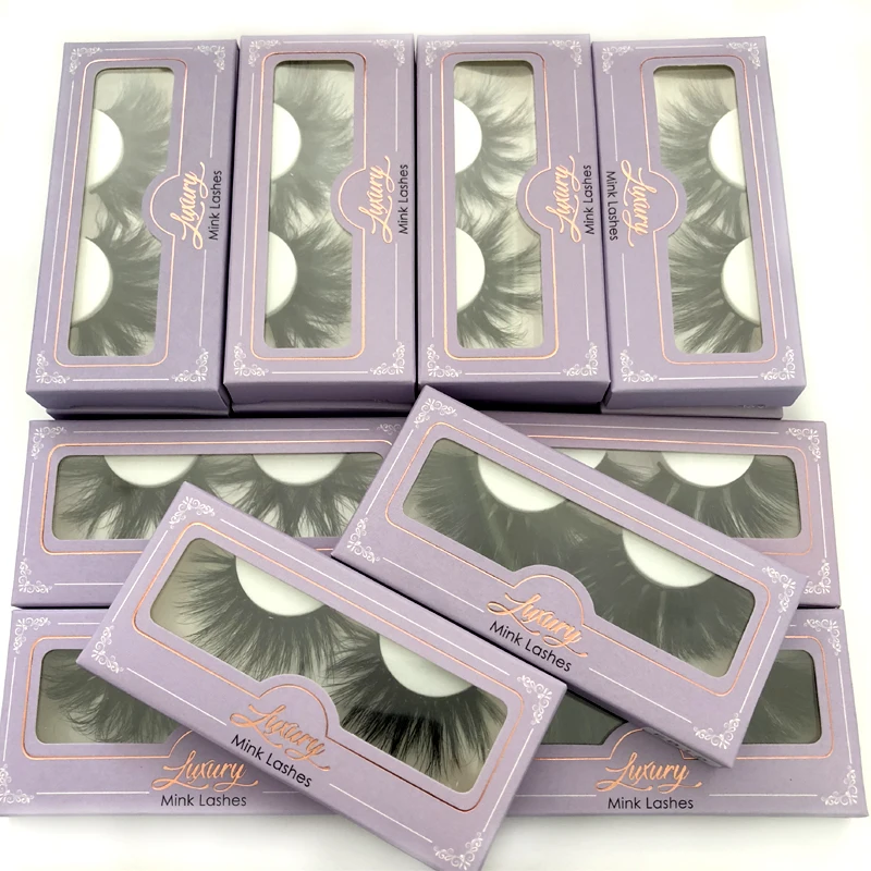 

Buzzme wholesale 3D real mink Lashes natural soft handmade volume 25mm lashes extra long eyelash extension