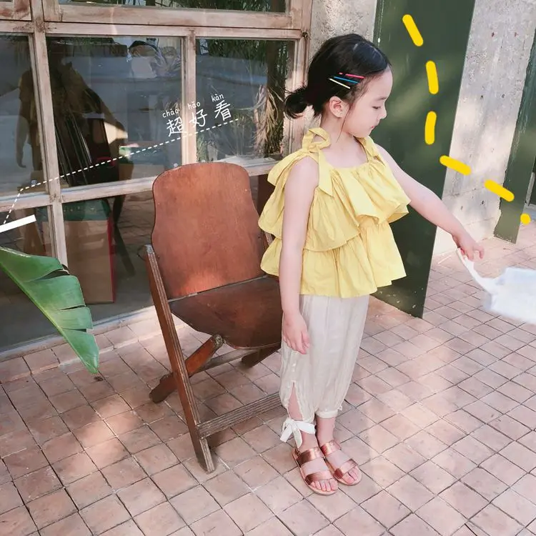 Ctong. Kids Children Girls Tube Top Lace-up Double Purpose Tops