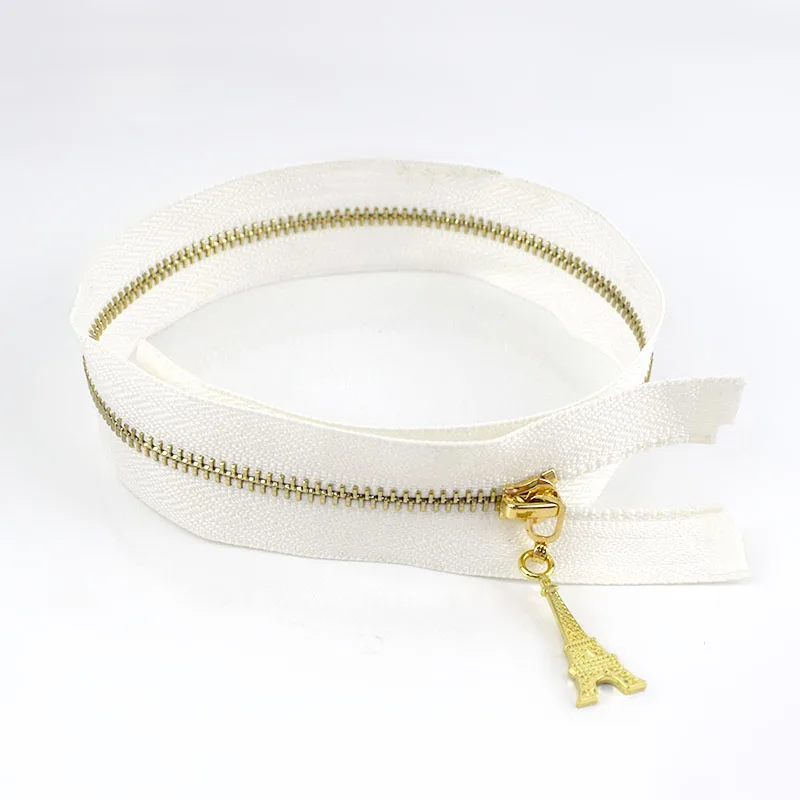 2/5 шт 3# металлическая молния 40/50/60/70 см DIY Съемник с застежкой-молнией Костюмы аксессуар золотые молнии открытый конец застежки-молнии для шитья ZA042 - Цвет: white