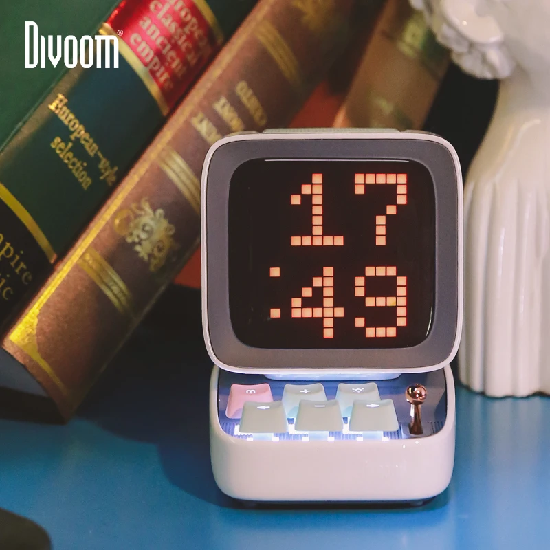 Divoom DITOO Pixel Bluetooth беспроводной динамик механический Ретро Мини компьютер модель умный динамик будильник Рождественский подарок