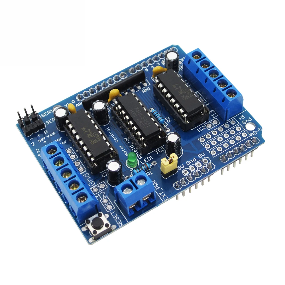 L293D моторный привод щит двойной для arduino Duemilanove, плата расширения привода двигателя Щит управления двигателем