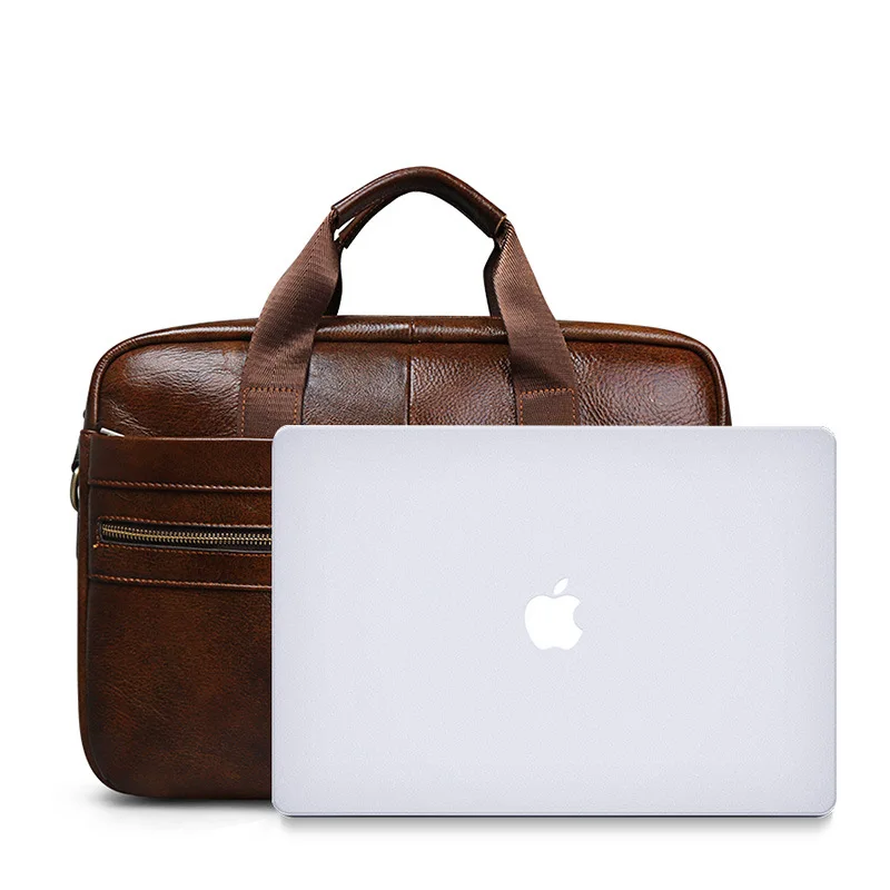 1PCS Business Documents, Layers of Leather, Men's Handbags, Cross Section, Single Shoulder Shoulder Bag, Genuine Leather