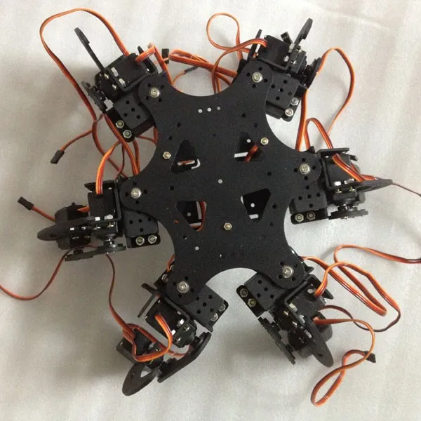 Собранная 18 дюймовая алюминиевая рама робота Hexapod Spider Six 3DOF на ножках с