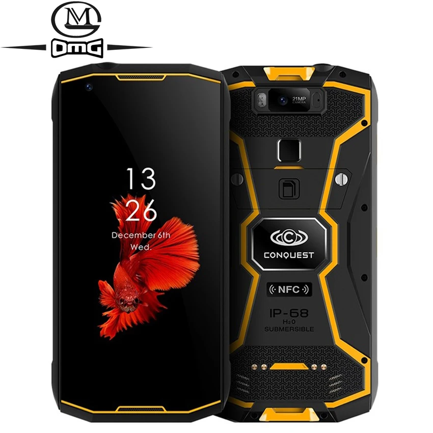 Conquest S12 pro 6 ГБ+ 128 ГБ 8000 мАч NFC IP68 водонепроницаемый ударопрочный мобильный телефон 5,9" Android 8,1 Восьмиядерный 4G Прочный смартфон