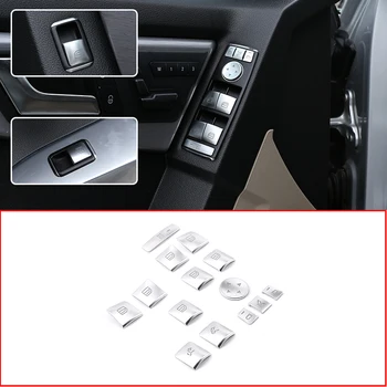 

For Model S/X/SLK/GLK X204/G500 /A/B/CLA/C W204/GLA/ML/E W212/GLE W176 W246 ABS Silver Window Lift Switch Button Cover Trim