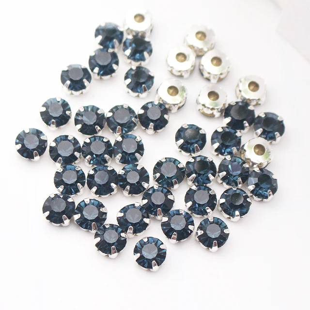 3mm-8mm Claw Cup Crystals Strass Flatback Round Stones Non Hotfix Silver Base Sew On Rhinestones For Clothes DIY Needlework Gems montana