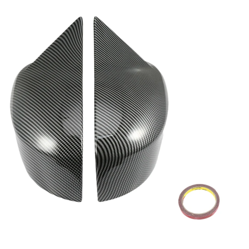 

2Pcs Car Carbon Fiber Ox Horn Side Rear View Mirror Cover Trim for Ford Focus 2012-2018