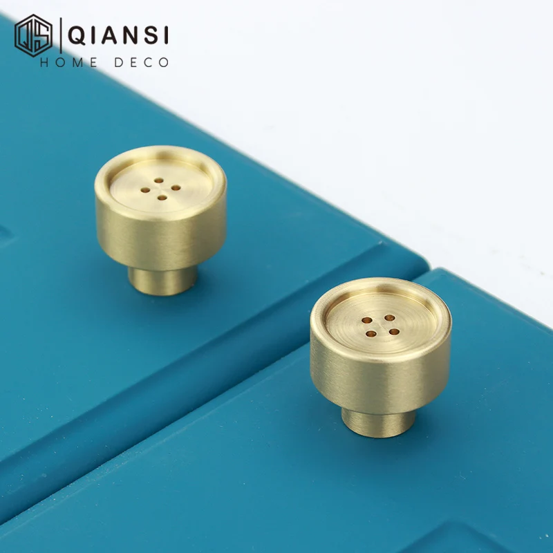 Qiansi Hidden Handle Furniture Modern Button Knob Solid Brass Nordic Wardrobe Door Cabinet Drawer Dresser Mini | Обустройство дома