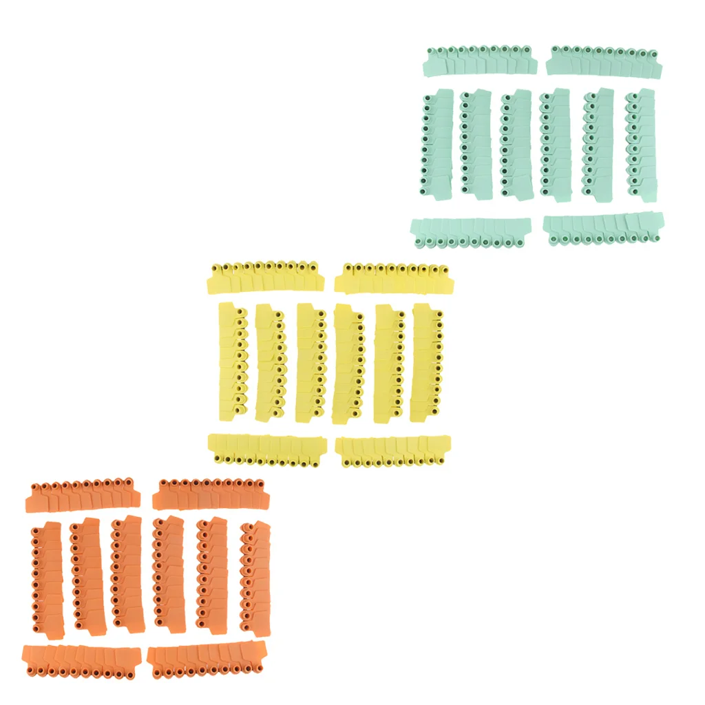 100 Pcs Large Blank Livestock Ear Tags for Pig Cow Cattle Goat Sheep Yellow