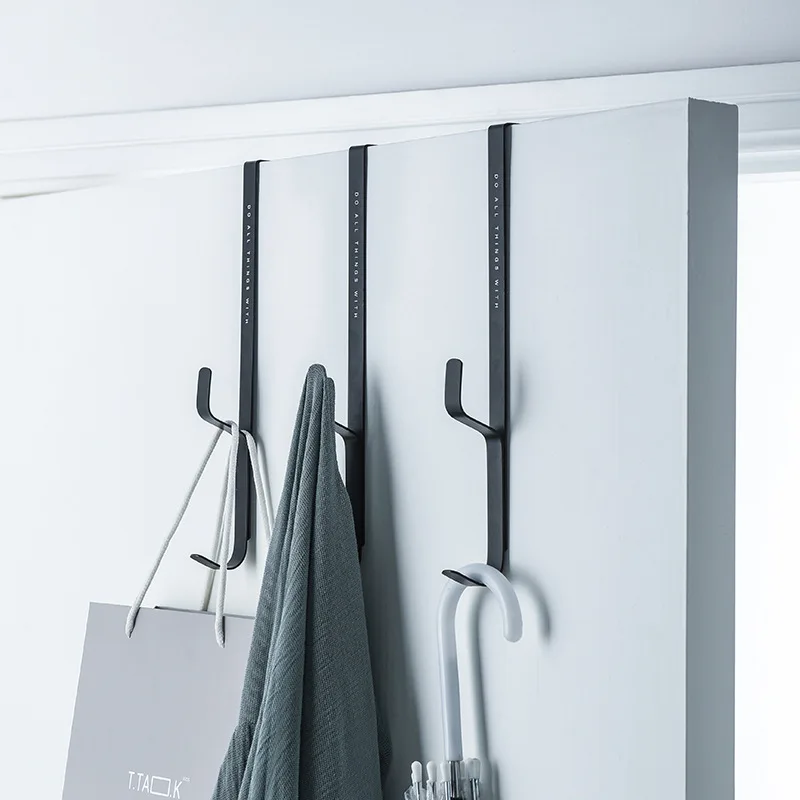 3 packs of perforated-free door rear hook racks wall hanging hangers bathroom door back clothes hangers coat hangers afbeelding