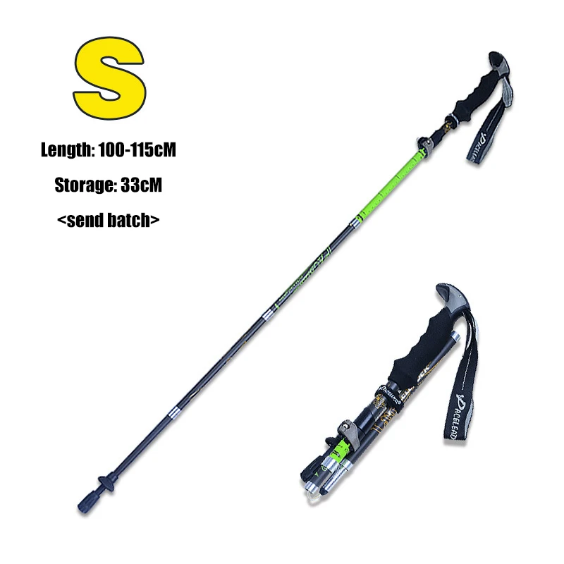 H Portable Outdoor climbing trekking pole Folding Hiking Stick Cane Trekking Poles Anti-Skid Handle Walking Sticks - Цвет: Белый