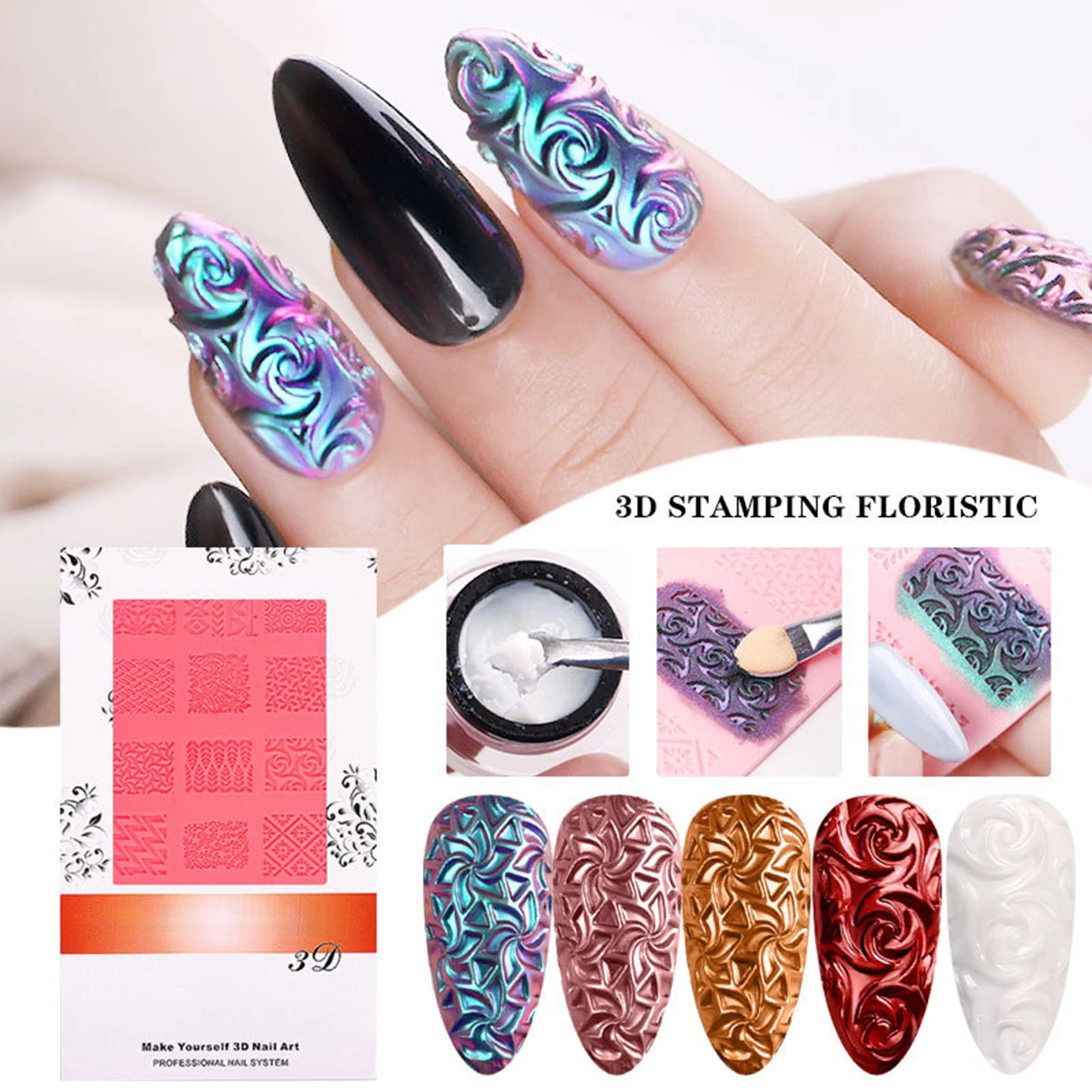 Nail Art Silicone Printing Mold Plastic Template 3d Embossed All in one  Design Mold Perfect Release And Non sticky|Nail Art Templates| - AliExpress