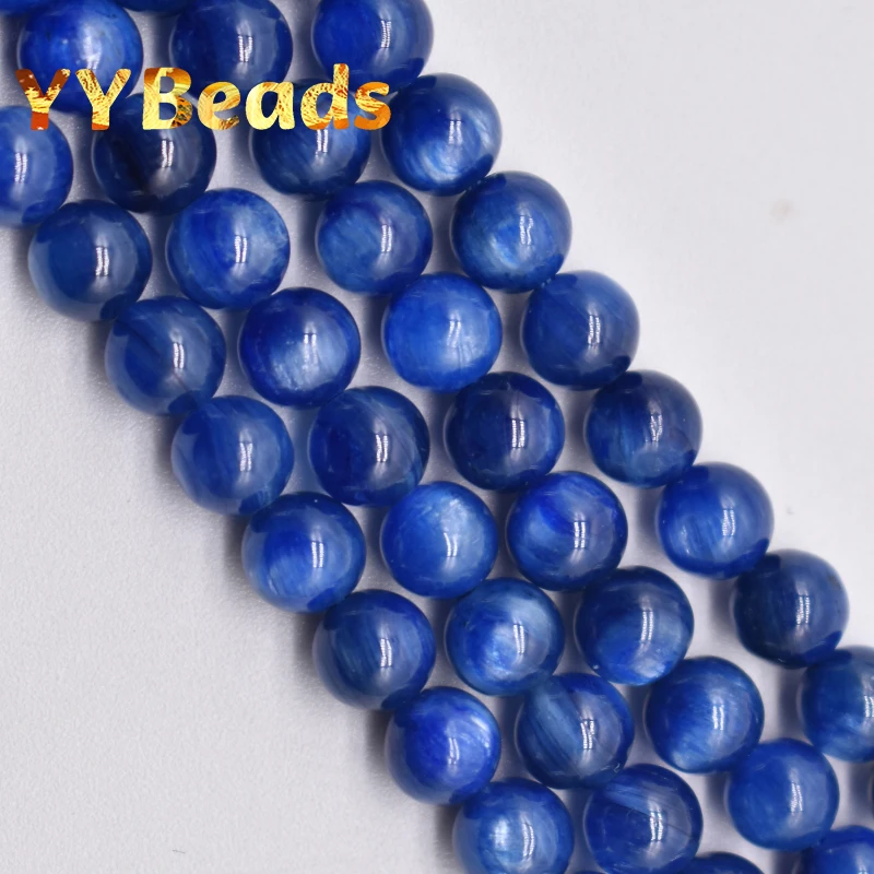 5A Pietra Minerale Naturale Perline Di Pietra Preziosa Di Cianite Blu Naturale Perline Di Fascini Allentati Lisci Per Gioielli Che Fanno Collane 15 "6
