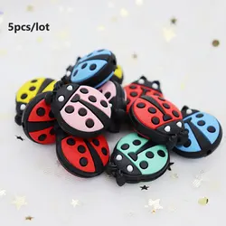 5Pcs Ladybug Perle Silicone Dentition animal Silicone Beads Ladybird Baby Teething Nursing DIY Beads Baby Teething Necklace Toys